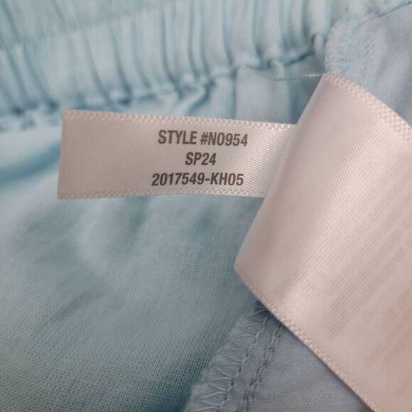 Madewell Pull-On Straight Crop Pant Sz 2 Blue Heron Linen Beachy Coastal NO954 - Picture 8 of 11